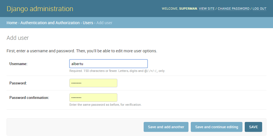 管理站點 - 新增使用者 pt1