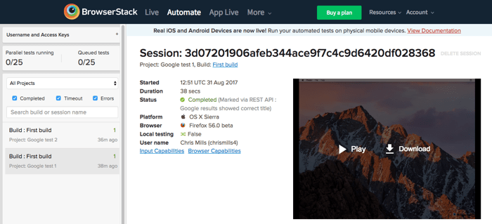 BrowserStack Custom Results
